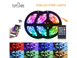 2026-tomshine 5050rgb 300leds Luz De Tira Con Control Ir 10m Luz Cinta Rgb Cambio De Color Sincronización Música Micrófono Integrado