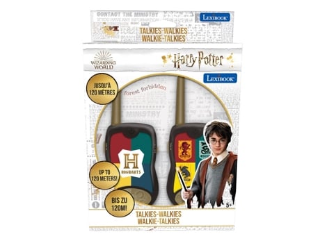 Walkie Talkie LEXIBOOK Soporte de Cintura para Batería de 2 Canales Warner Harry Potter Negro/Oro Tw12Hp10 (Edad Mínima Recomendada: 3 años)
