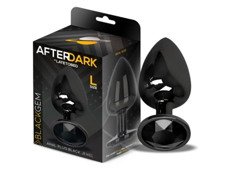 Plug Anal Metálico Con Joya Negro Talla L AFTERDARK