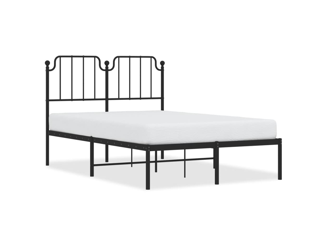 Maison Exclusive - Estructura Cama Sin Colchón Con Cabecero Metal Negro 120x190 Cm
