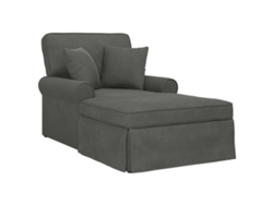Maison Exclusive - Chaise Lounge Con Falda 3 Pcs Gris Oscuro Tela De Pana