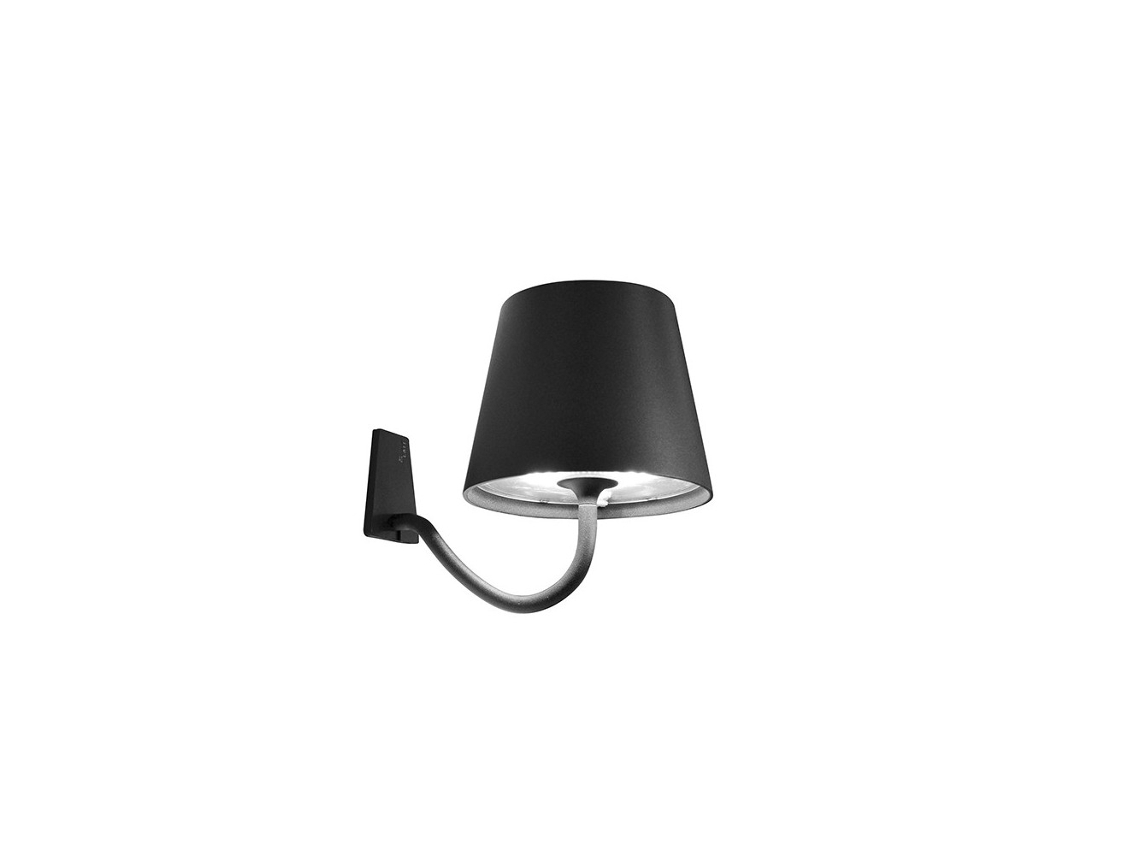 Lámpara de Pared Poldina Gris Oscuro LED Recargable y Regulable ZAFFERANO