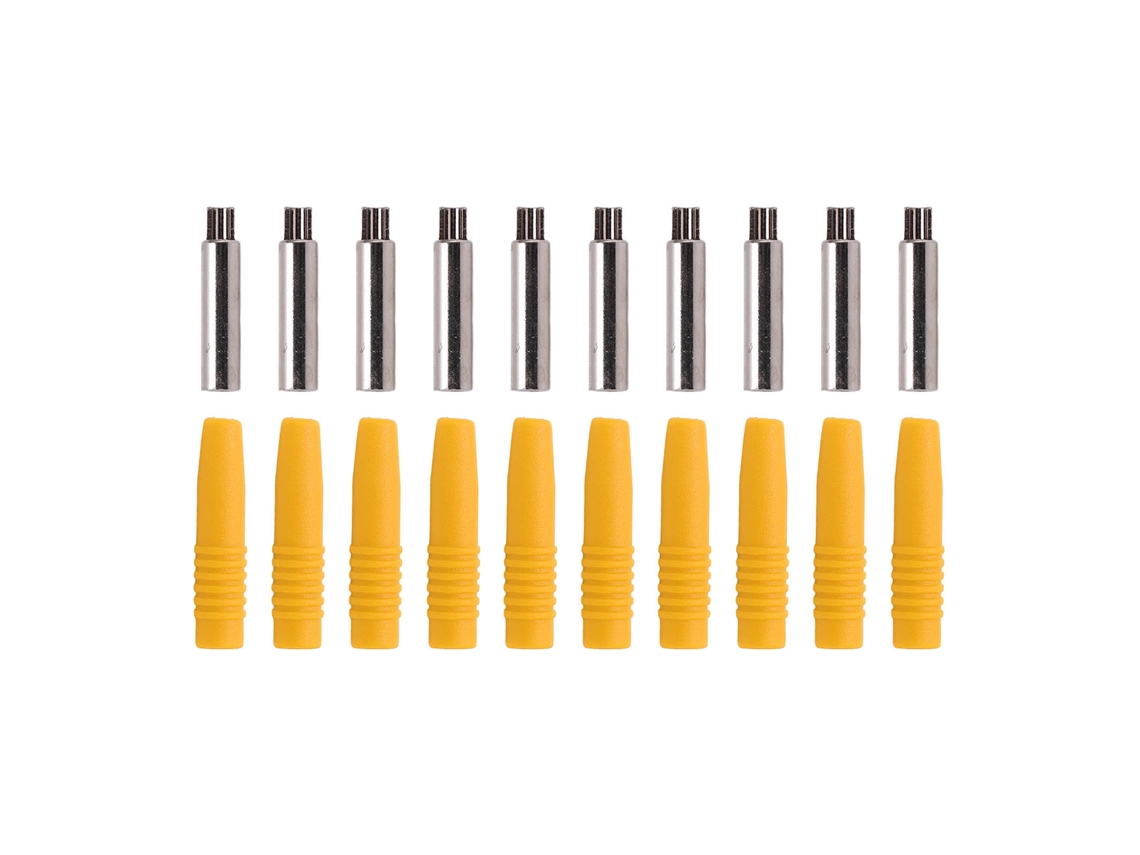 10 Unidades De Conectores Banana Aislados De 2 Mm Con Protector Para Equipos De Prueba - Amarillo