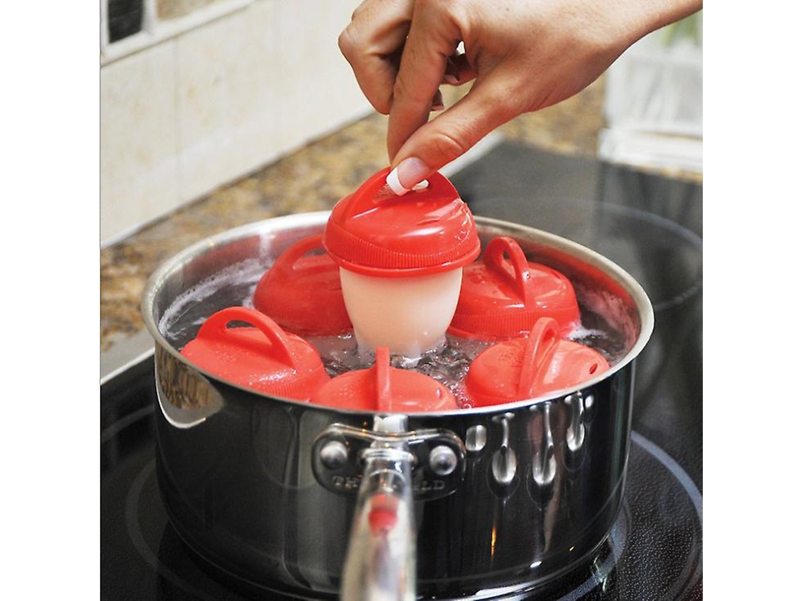 Cocedor de huevos de silicona, juego de cocedor de huevos (sin cáscara), huevera, utensilios para cocinar huevos Rosewell