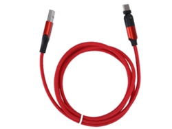Cabo Usb Tipo-c Com Rotação De 180 Graus Para Samsung Xiaomi Huawei 1.2m (vermelho 3.9ft) Carga Rápida