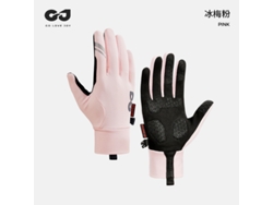 Guantes de ciclismo otoño e invierno de dedos completos para hombre y mujer, pantalla táctil, antideslizantes, además de terciopelo cálido, rosa cereza, talla M Lalamoli