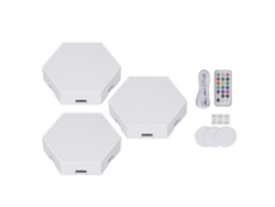 3 Juegos De Apliques Modulares Led Rgb Hexagonales Con Mando A Distancia Y Control Táctil Usb.