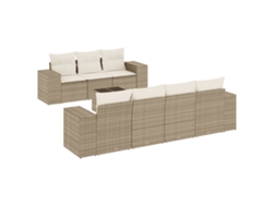 Maison Exclusive - Juego De Sofás De Jardín Con Cojines Beige 8 Pzas Ratán Pe