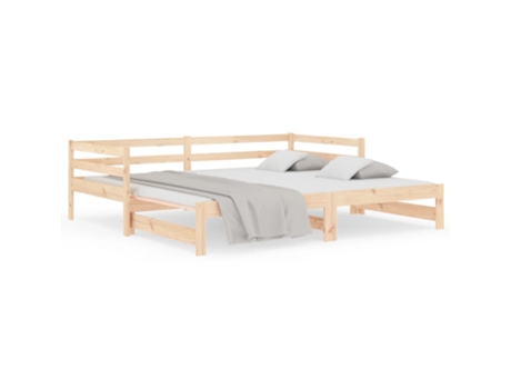 MAISON EXCLUSIVE Cama Nido Madera Maciza de Pino Metal Marrón (90x190cm)
