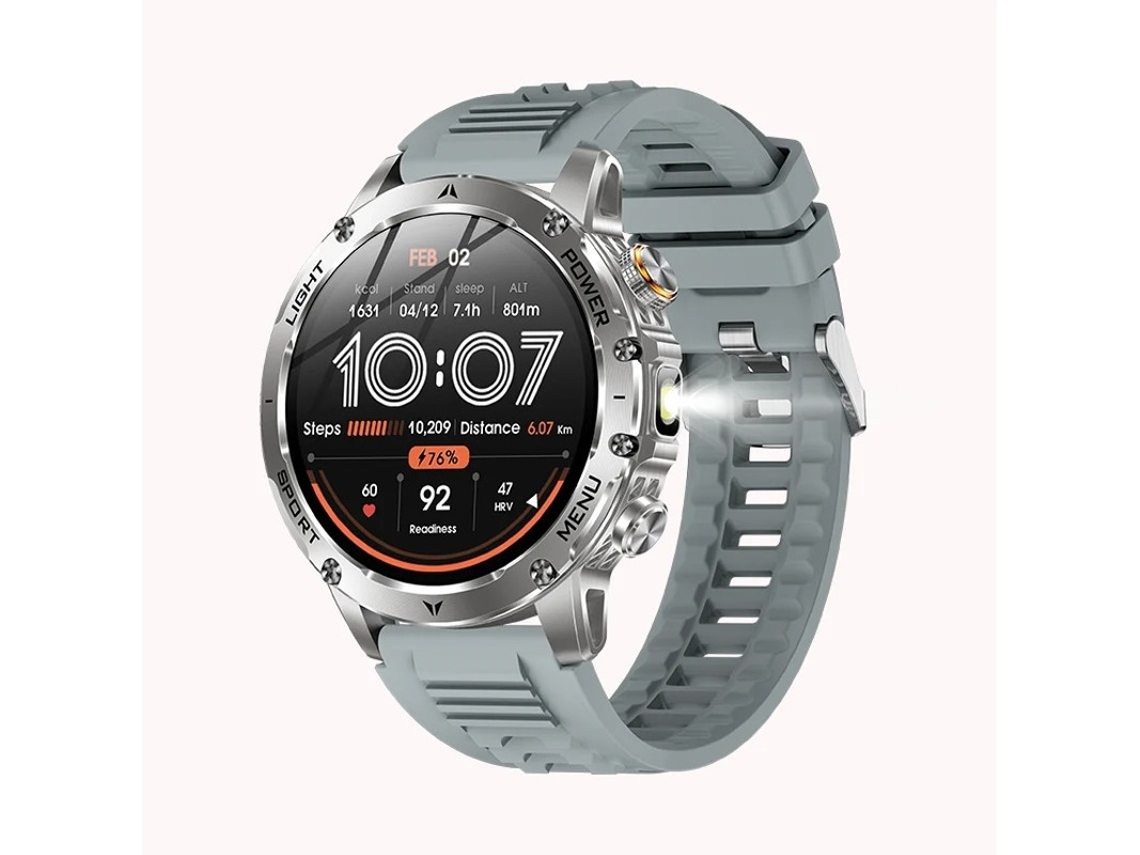 Smartwatch Ak87 1000mah Batería De Larga Duración Linterna Deportes Al Aire Libre Yizhood (plata)