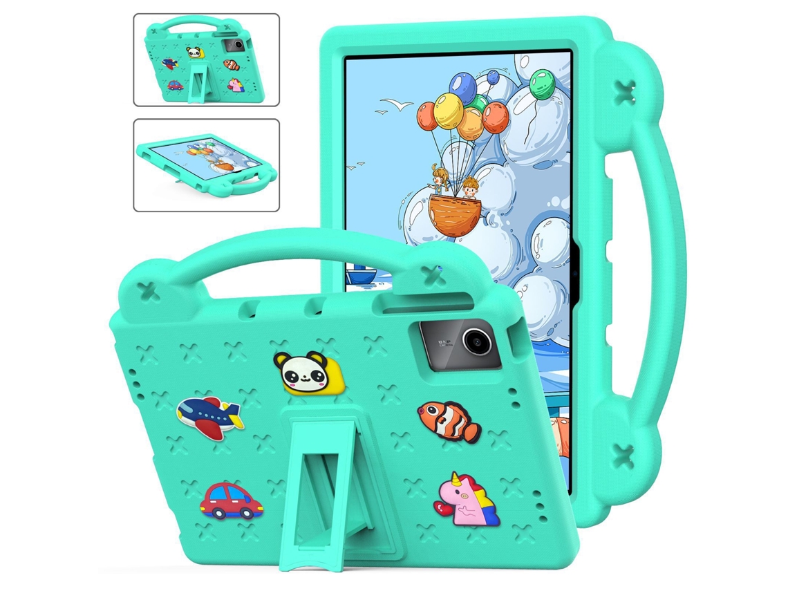 La funda protectora para tableta TCL con soporte para la mano es adecuada para su uso con el Doogee T30 Pro 11 Ushion verde menta (2023)