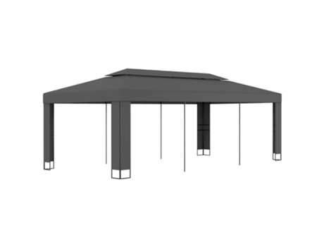 MAISON EXCLUSIVE Cenador con doble techo gris antracita 3x6 m