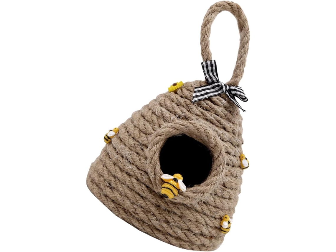 Adorno Colgante De Colmena Tejida En Cuerda Natural De 21 Cm, Decoración Para El Hogar Y El Balcón