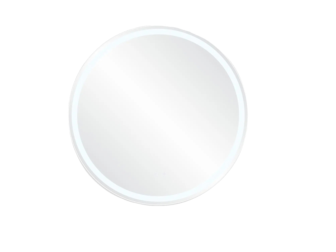 Espejo de baño redondo de 80 cm, antivaho, con iluminación LED regulable (OEM)