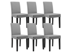 Conjunto de Cadeiras de Jantar [EN.CASA] Cinzento claro (couro sintético - 90 x 42 x 48 cm)
