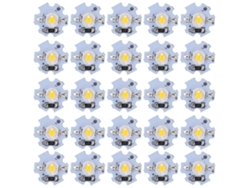 25 chips LED de alta potencia de 0,5 W y 5 V (2026) con placa de aluminio, luz blanca cálida de 3000-3200 K para iluminación DIY.