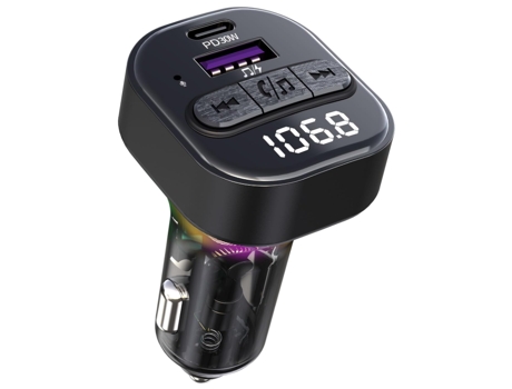 Transmisor FM Bluetooth 5.3 para automóvil, adaptador Bluetooth para automóvil con cargador de automóvil tipo C PD (30 W) y puerto USB QC3.0, CHRON...