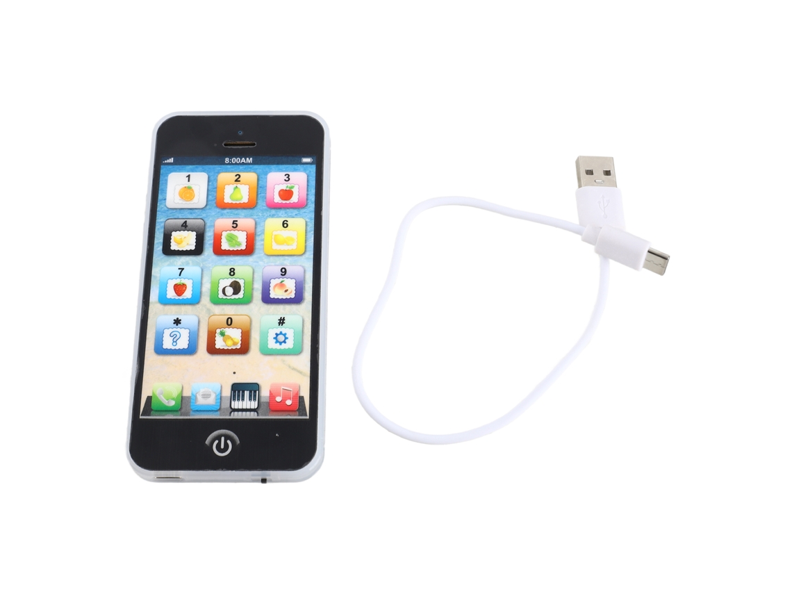 Ats-juguete Teléfono Móvil Recargable Para Niños Con Aprendizaje Inteligente (negro)