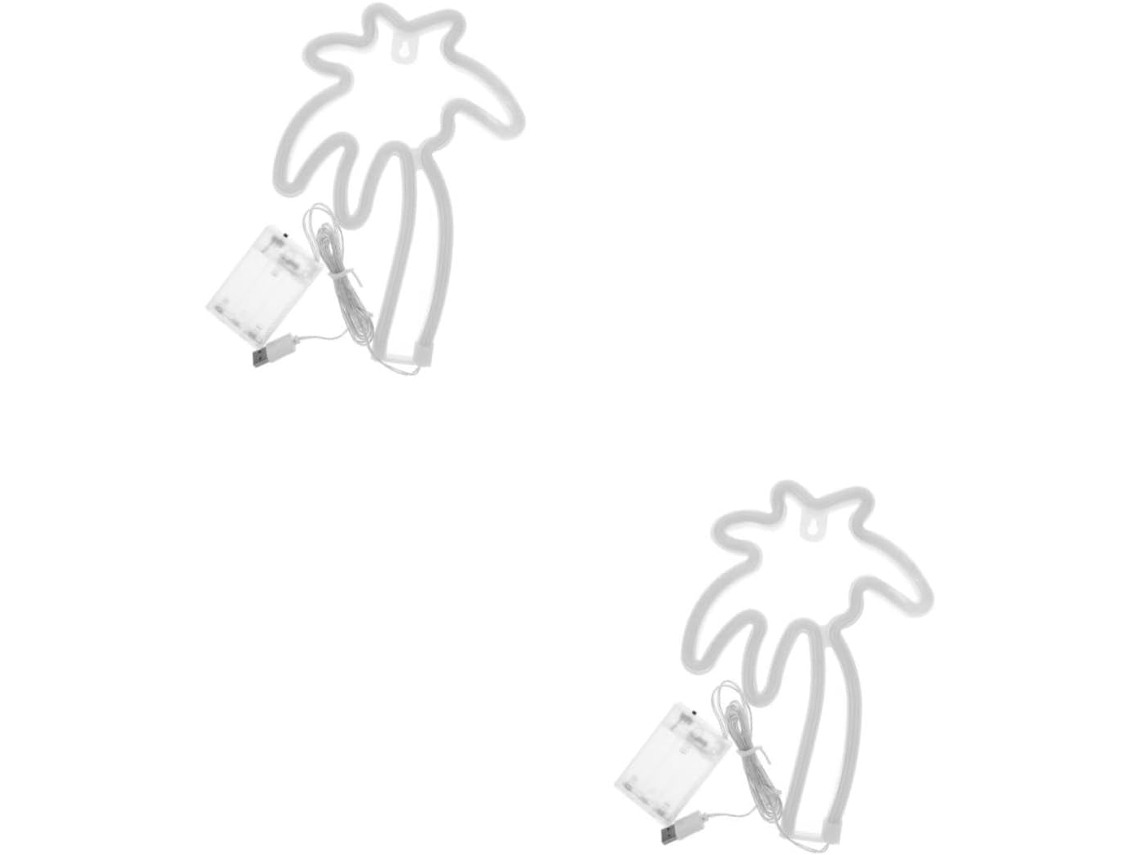 Juego De 2 Lámparas Decorativas Recargables De Plástico Blanco Que Funcionan Con Pilas.