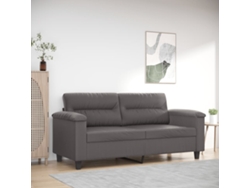 Sofá De 2 Plazas | Sofá De Salón | Sofá De Descanso De Cuero Sintético Gris 140 Cm