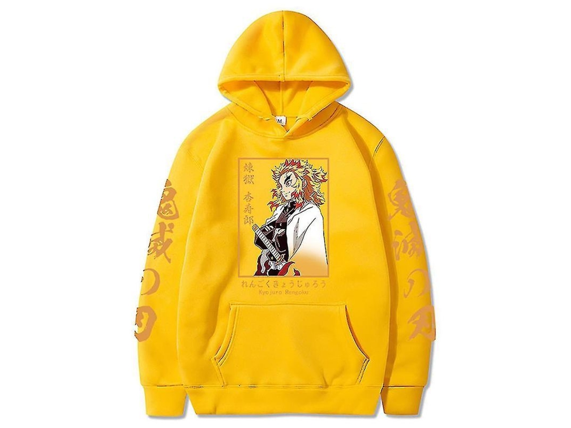 2026-sudadera Con Capucha Anime Demon Slayer Kyojuro Rengoku - Ropa Y2k Casual Oversized Invierno Streetwear