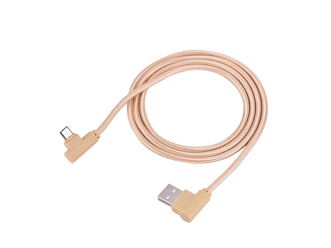 Cable de datos trenzado de 1 metro con conector micro USB de 90 grados EOOCOO