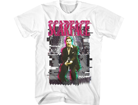 Camiseta Unisexo DEEPSTONE Tracking Lines Scarface Blanco (XXL)