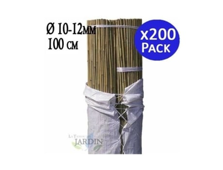 Tutor de Bambu Natural 100 Cm 10-12 Mm Pack 200 Varillas de Bambu Ecologicas para Sujetar Arboles Plantas Y Hortalizas SUINGA