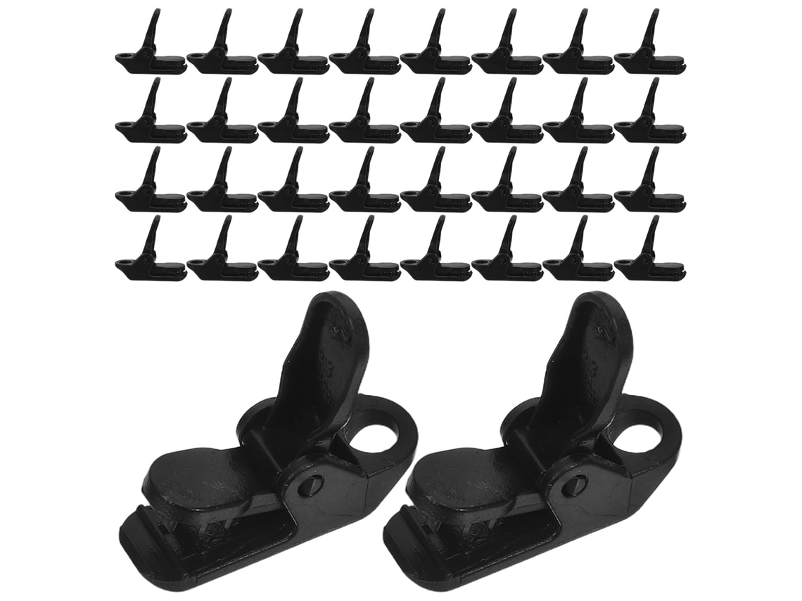 Clips De Plástico Negro Para Tiendas De Campaña De Exterior, Paquete De 40 Clips Resistentes.