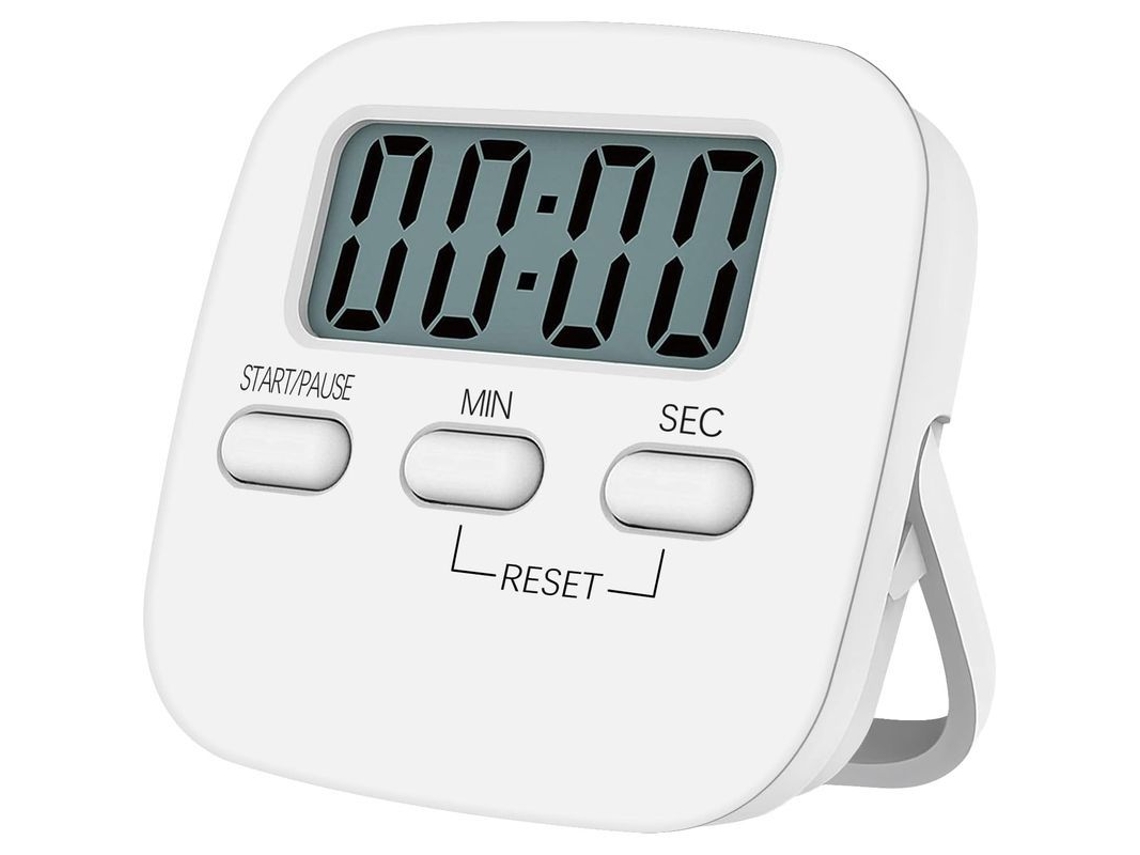 Temporizador de cocina Rebe-linjou Jsdoin, pantalla LCD grande, magnético, blanco, 1 unidad.
