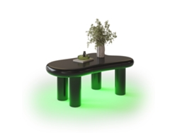 Mesa Centro Nube Negra Mdf Led 16 Colores Cajón Almacenamiento Salón Moderno