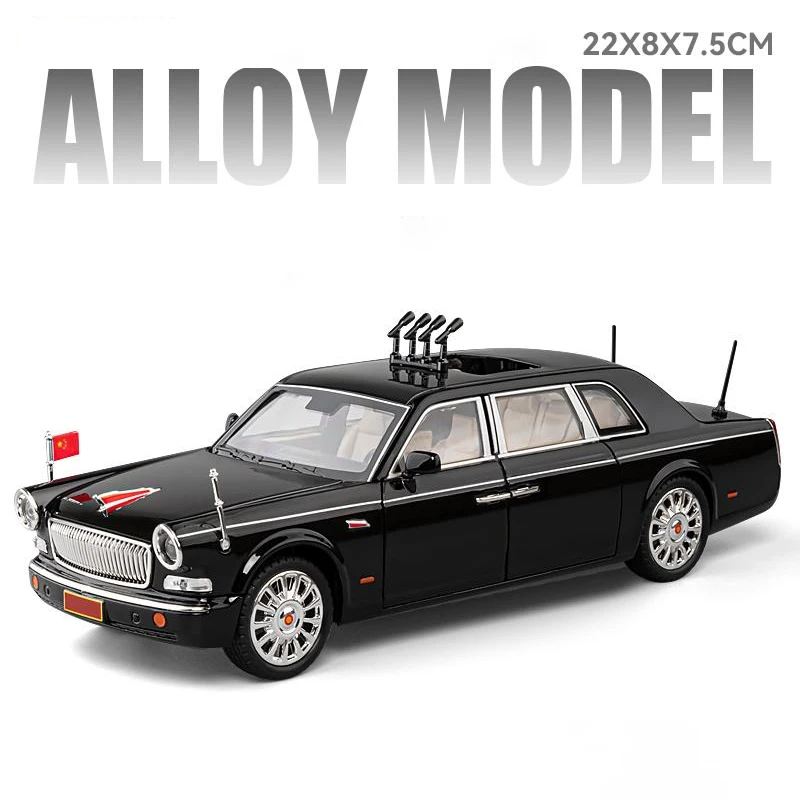(negro) Modelo De Coche De Juguete De Aleación Para Desfile Militar A Escala 1:24, Modelo De Metal Fundido A Presión Con Sonido Y Luz.