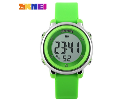 Reloj para niños Reloj de pulsera eléctrico LED de silicona con cronómetro con alarma para niñas pequeñas-verde LUUCOZK