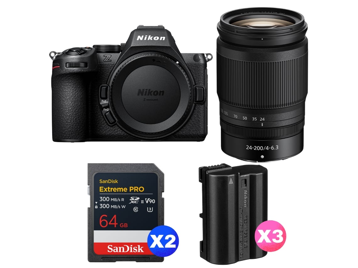 Nikon Z5 Ii + 24-200mm F/4-6.3 Vr + 2 Sandisk 64gb Extreme Pro Uhs-ii Sdxc + 3 Nikon En-el15c + Ebook “20 Consejos Para Fotos Que Impactan”