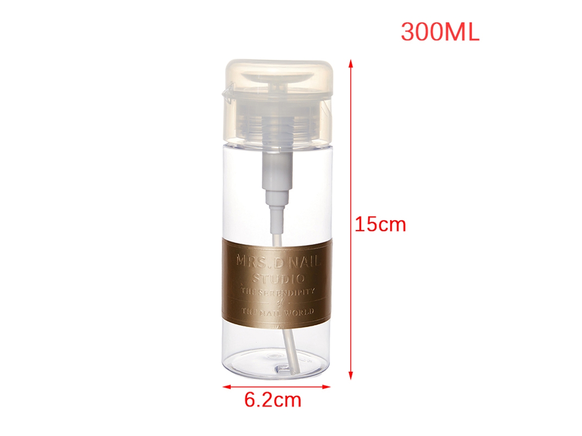 (300 Ml) Botella De Esmalte De Uñas Reutilizable Con Bomba, Herramientas Para Uñas
