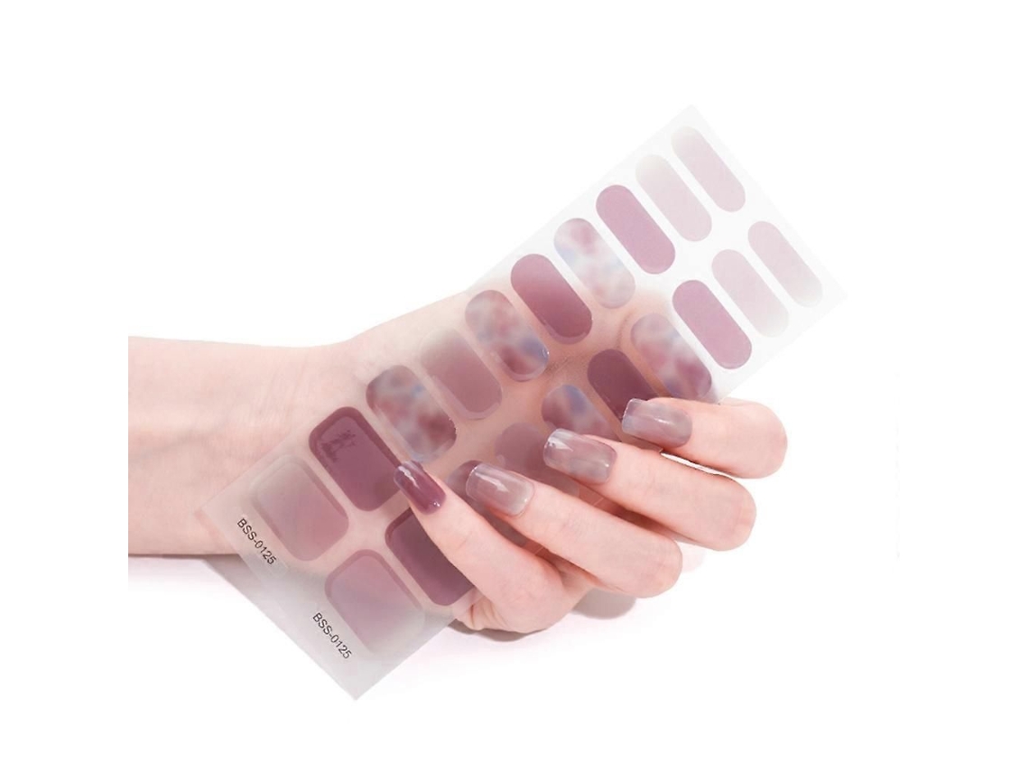 Pegatinas de uñas de gel semicuradas. Requiere lámpara UV/LED. 20 unidades. Envolturas de esmalte de uñas de gel GOKOCO.