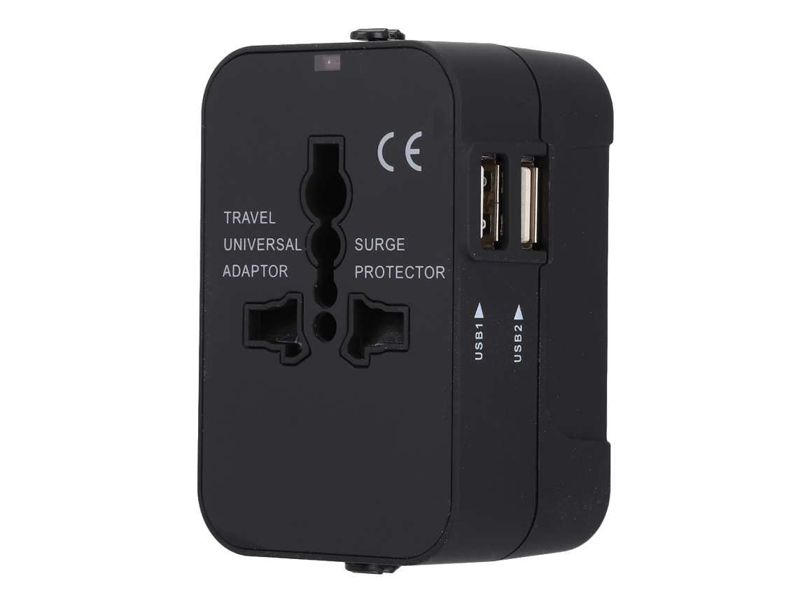 Adaptador de viaje EOOCOO (enchufe universal con dos puertos USB 2.1a)