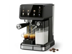 Cafetera Espresso Automática 20 Bar Con Espumador De Leche, Pantalla Táctil, Preinfusión Suave, 6 Modos, Limpieza Automática