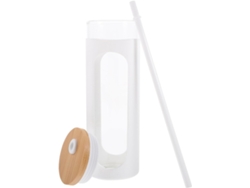 Juego De Botella De Vidrio Con Tapa Y Pajita, Taza De Hielo Transparente Para