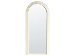 Elegante Espejo en Arco con Marco de Madera Beliani Dijon Madera de Paulownia Blanco 80x3x170