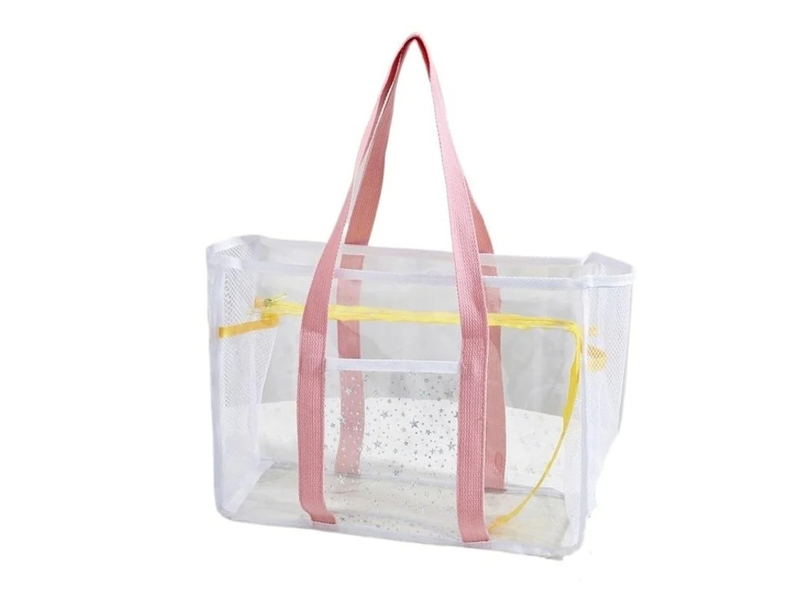 Bolsa de playa para mujer, para actividades al aire libre, PVC, transparente, para viajes, práctica, para nadar, color rosa.