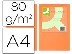 Papel Color Q Connect Din A4 0Gr Naranja Intenso Pack De 500 Hojas