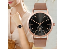 Reloj Unisex Informal De Cuarzo Con Correa De Pu, Estilo Moderno, Ideal Para Regalar (negro + Marrón).