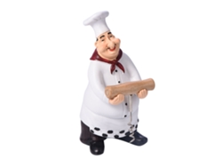 Preciosa estatua de chef de resina para la decoración de la cocina.