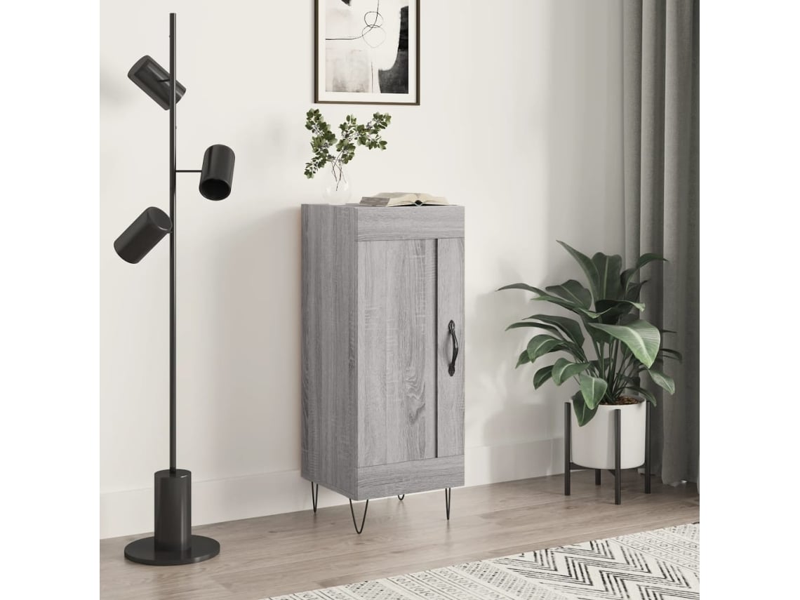 Aparador Madera De Ingeniería Gris Sonoma 34,5x34x90 Cm