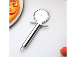 Facinha De Pizza De Aço Inoxidável Com Roda Dentada, Para Cortar Pizzas Com Crosta Decorativa.