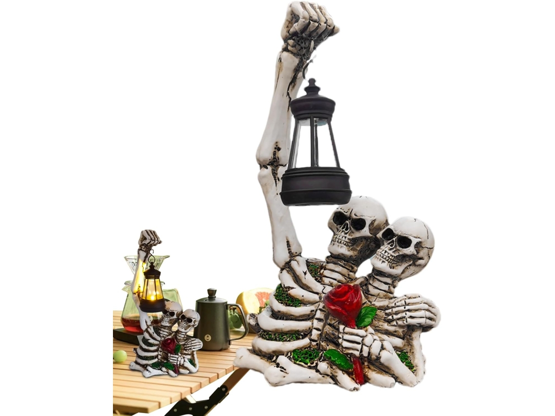 Para Jardines Par De Figuras Solares De Jardín Esqueleto Una Cortina De Luz Decorativa De Resina Para Terraza, Arte De