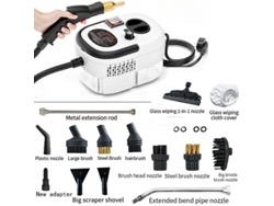 Limpiador a vapor de alta temperatura y alta presión con 6 velocidades, ideal para la limpieza de cocinas y coches (blanco)