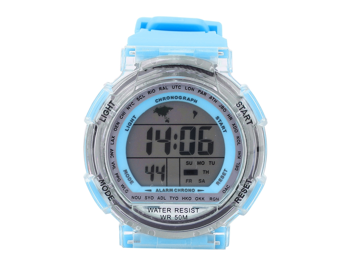 Reloj Electrónico Digital Multifuncional, Resistente Al Agua, Deportivo, Colorido, Luminoso, Azul.