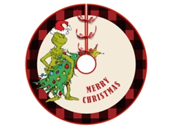 Falda para árbol de Navidad de 112 cm – Decoración para fiestas con collar de árbol estilo rústico con acabado liso (Estilo D)